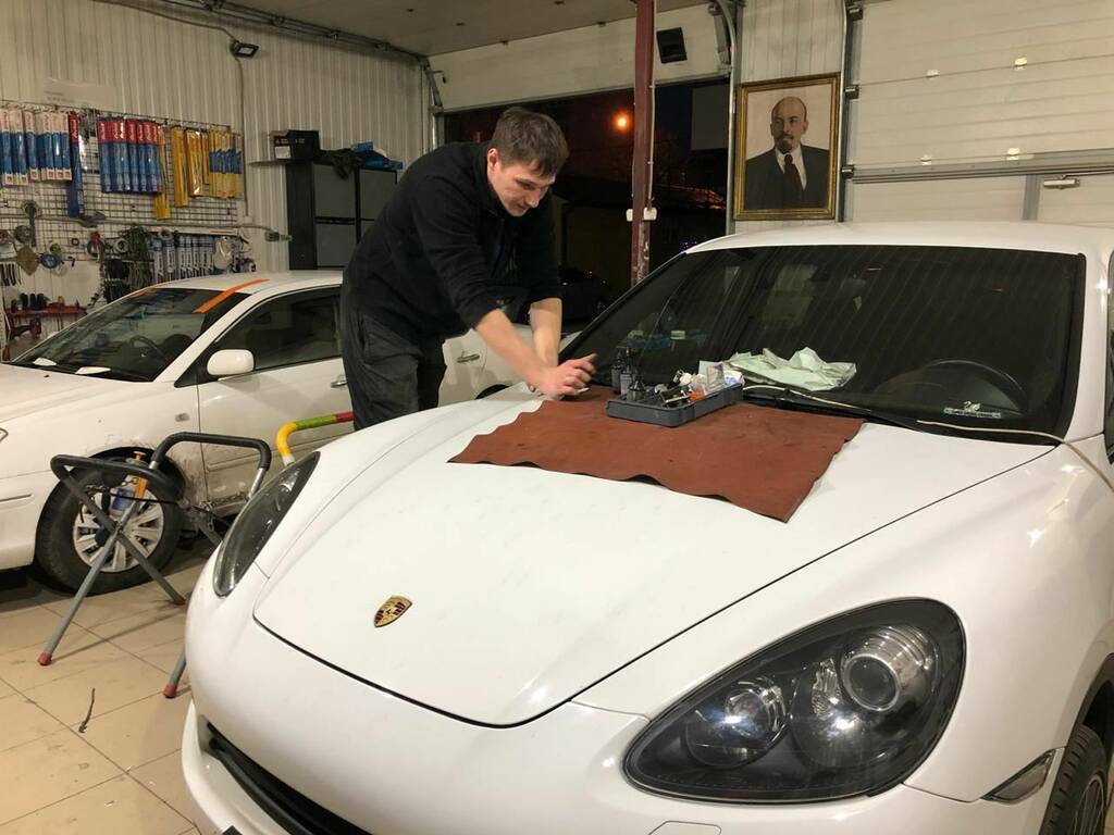 фото ремонт трещины на лобовом